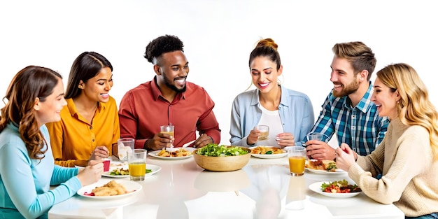 Usmievajúci sa ľudia pri stole